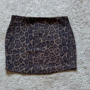 Leopard Print Mini Skirt